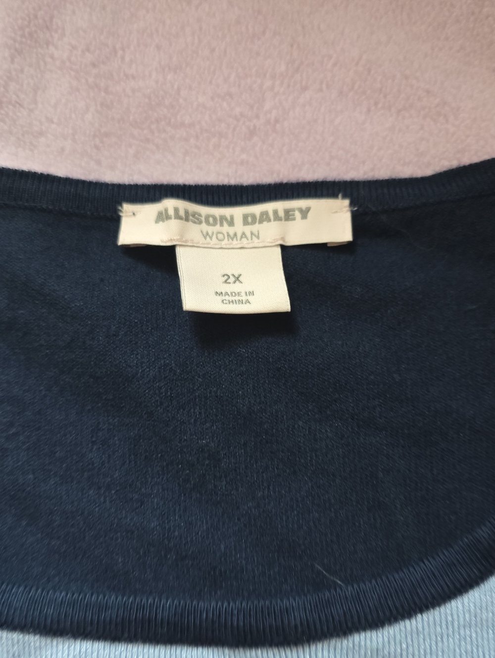 Allison Daley Navy Scoop Neck Women's Sweater